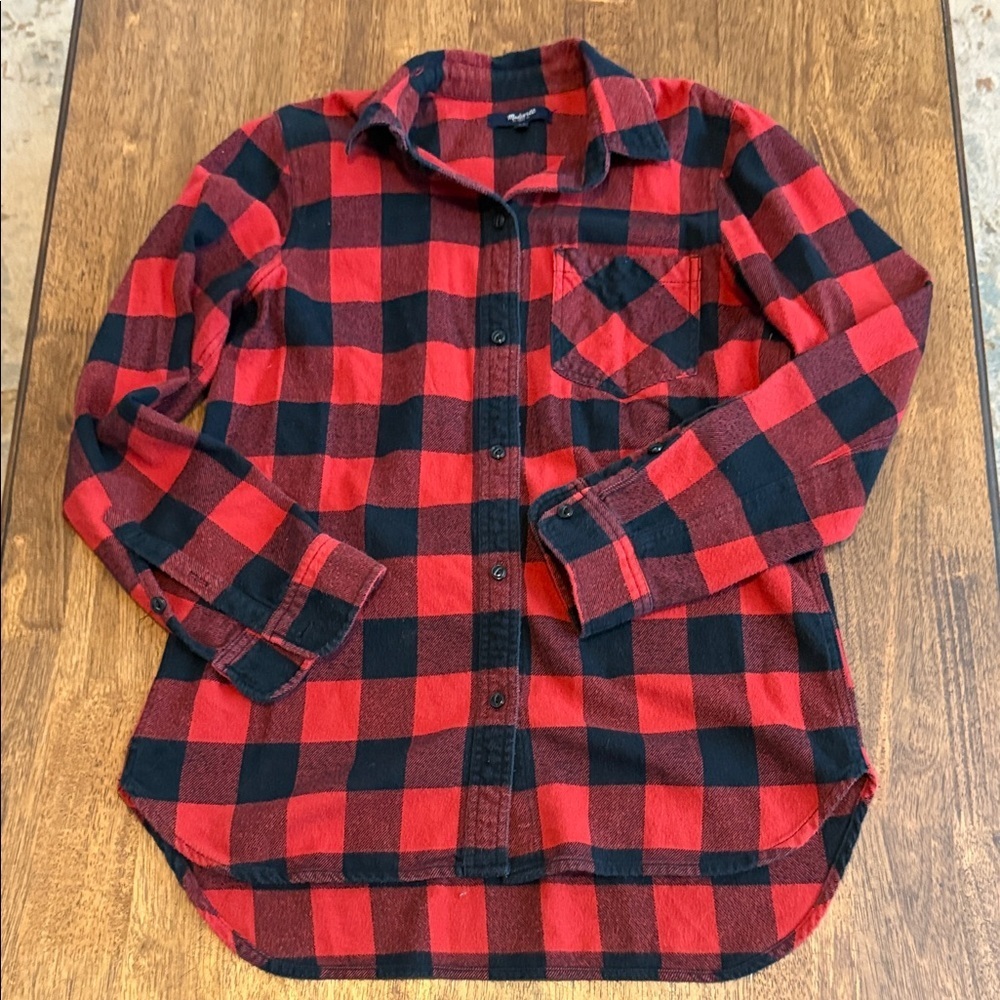 Madewell Red and Black Plaid Shirt